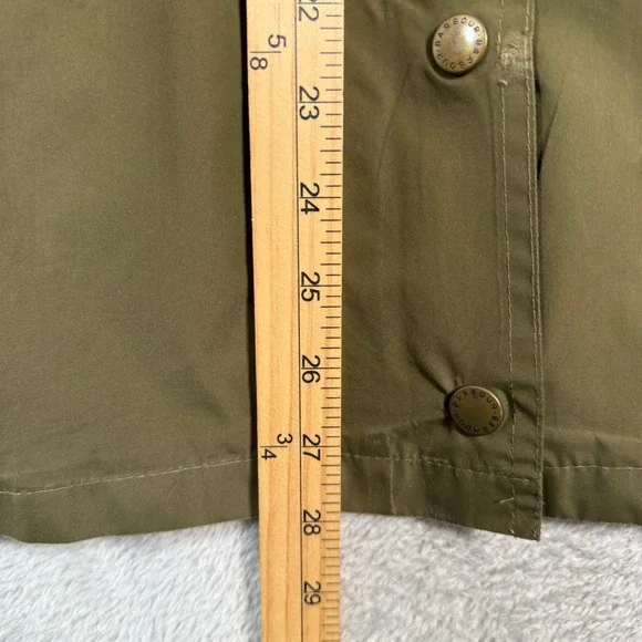 Barbour Wytherstone Waterproof Jacket Women 8 Olive Green Floral Lined Hooded - Picture 8 of 10